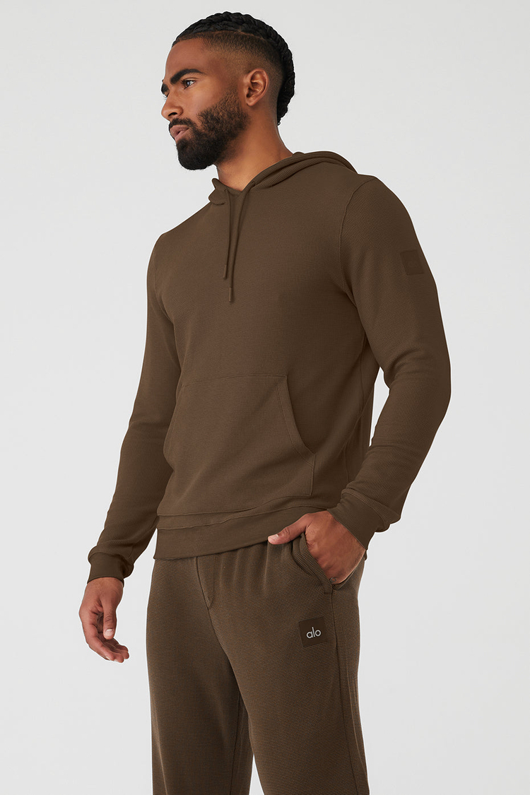 Micro Waffle Fast Break Hoodie - Espresso