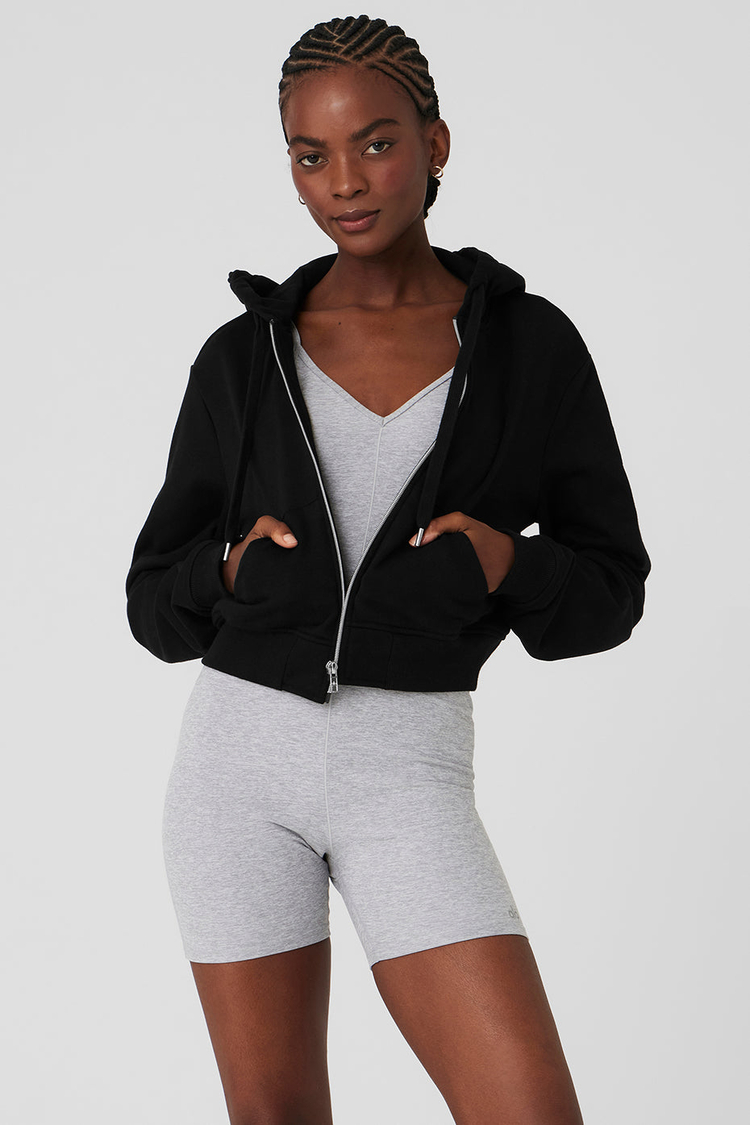 Routine Cropped Zip Hoodie